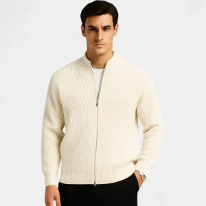 Riche | Cardigan homme maille slim fit – Couche Minimaliste Quotidienne