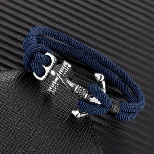 Bracelet ancre de bateau, bijou en acier inoxydable argenté